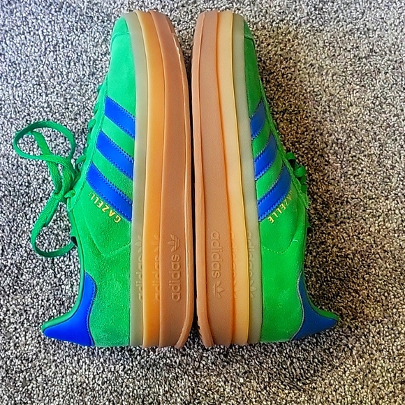 Adidas Gazelle Bold Tri Gum Sold Platform Blue And Green Shoes Size 9 - Picture 5 of 12